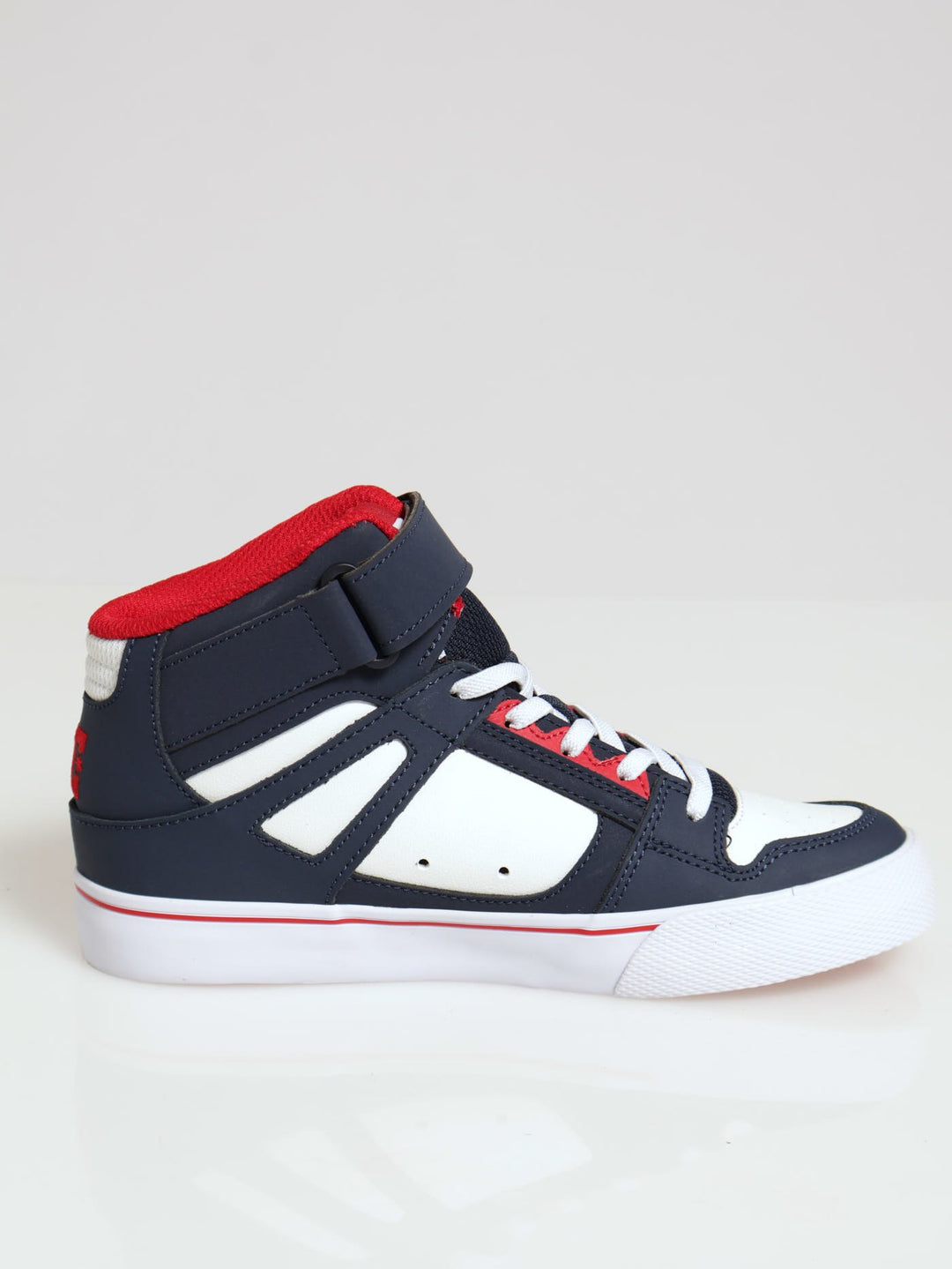 Boys Panelled Hi-Top Sneaker - Navy/Red