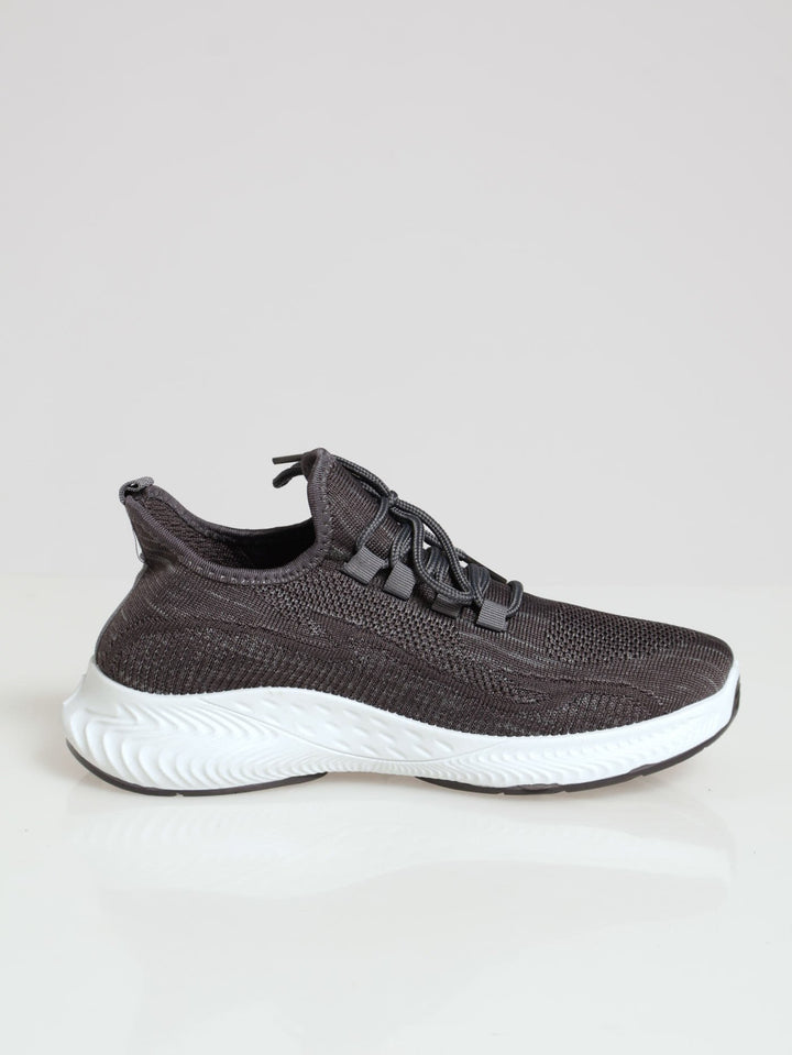 Basic Flyknit Lace Up Sneaker - Charcoal