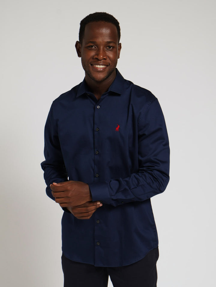 Custom Fit Greig Shirt - Navy