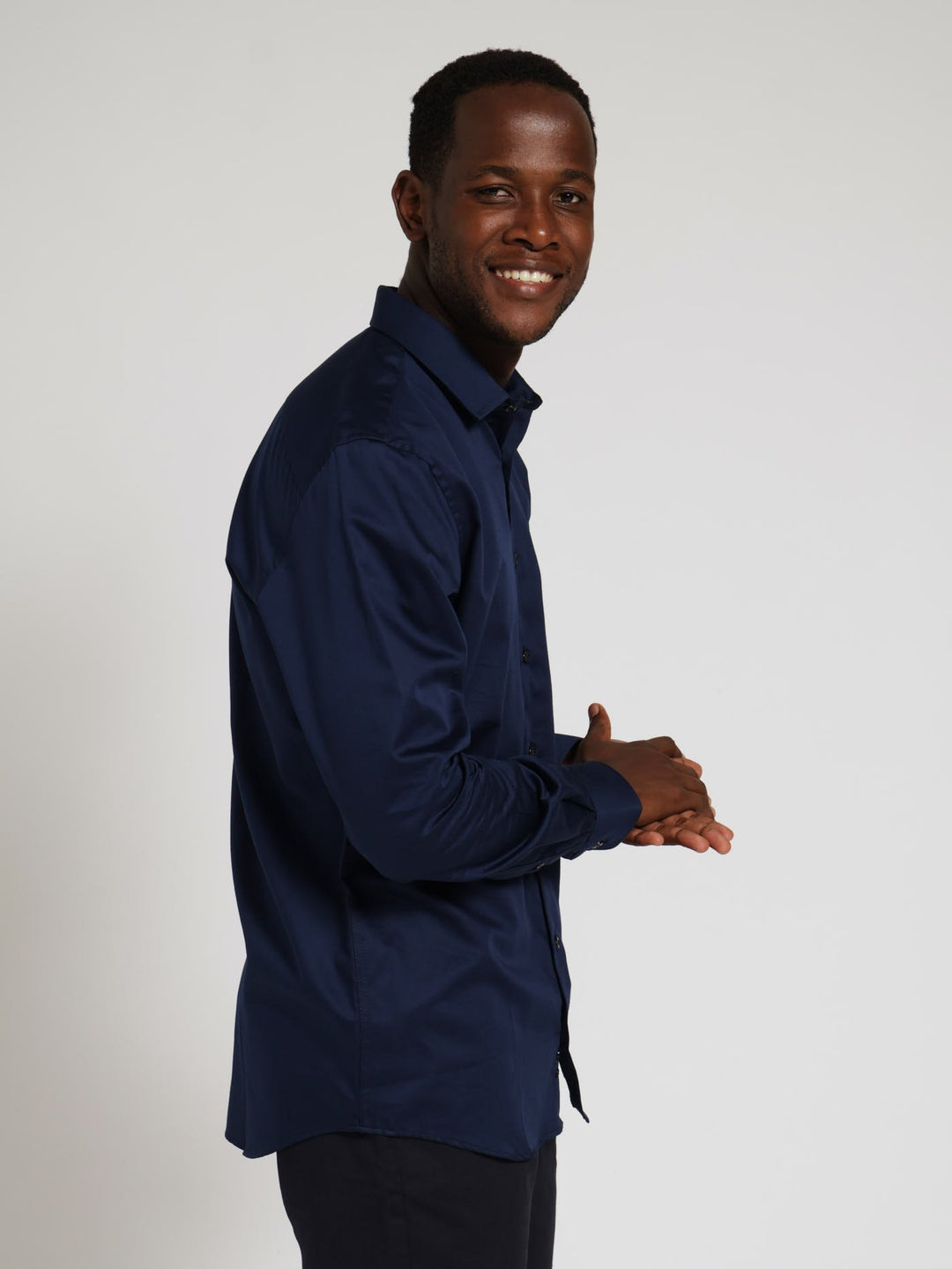 Custom Fit Greig Shirt - Navy