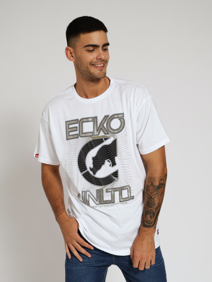 Centre Print Tee - White