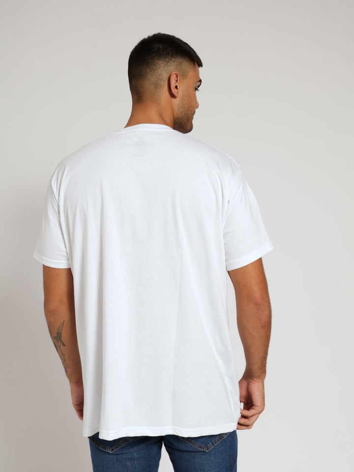 Centre Print Tee - White