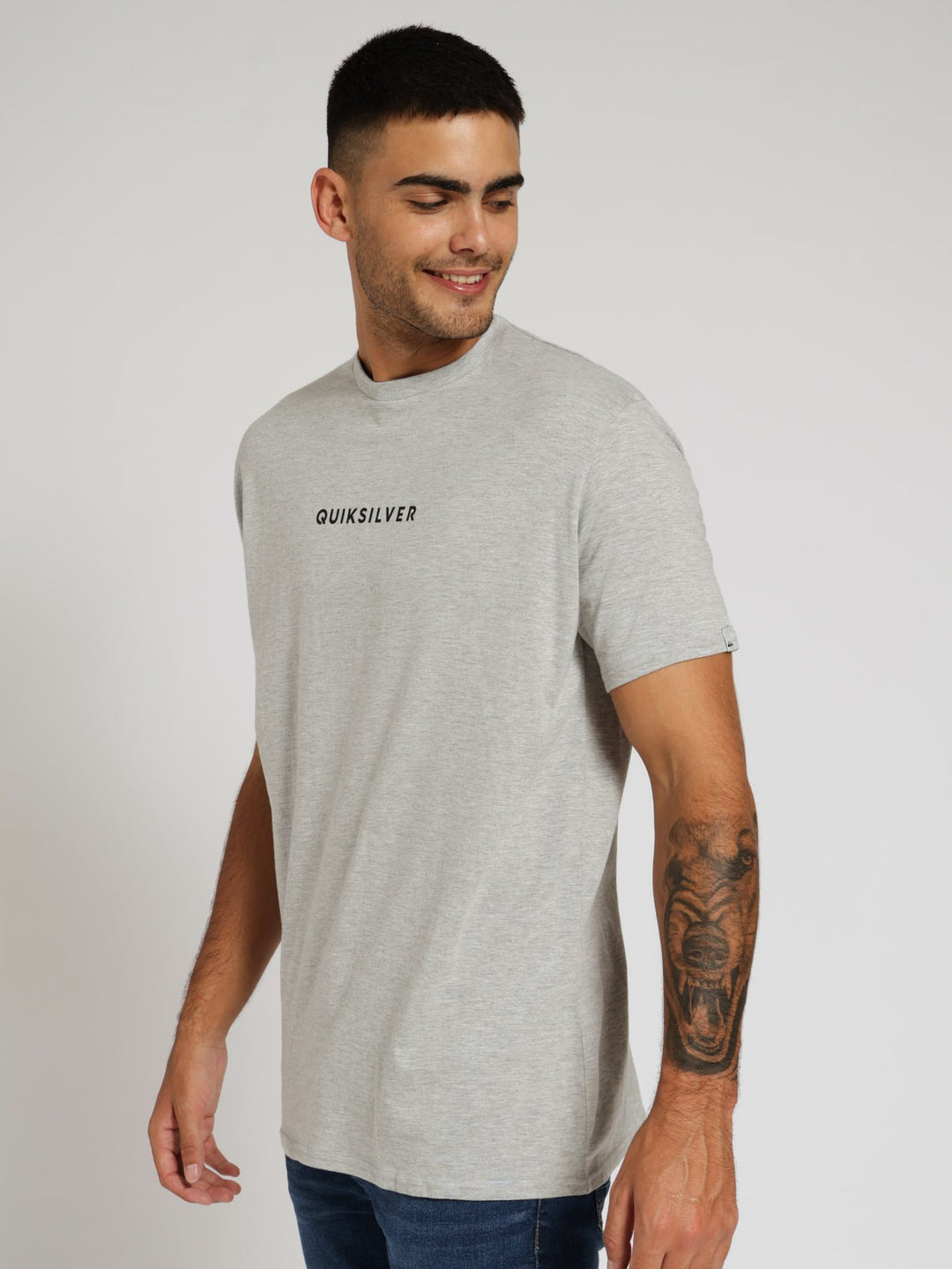 Wordmark Top - Grey Melange