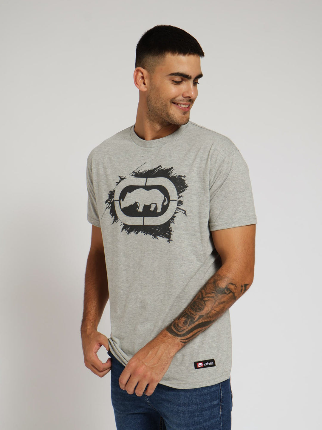 Chest Logo Tee - Grey Melange