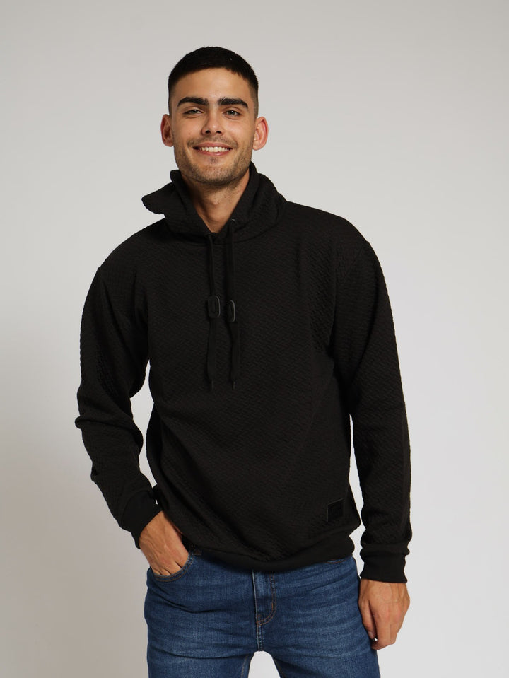 Fashion Texture Hoody - Black