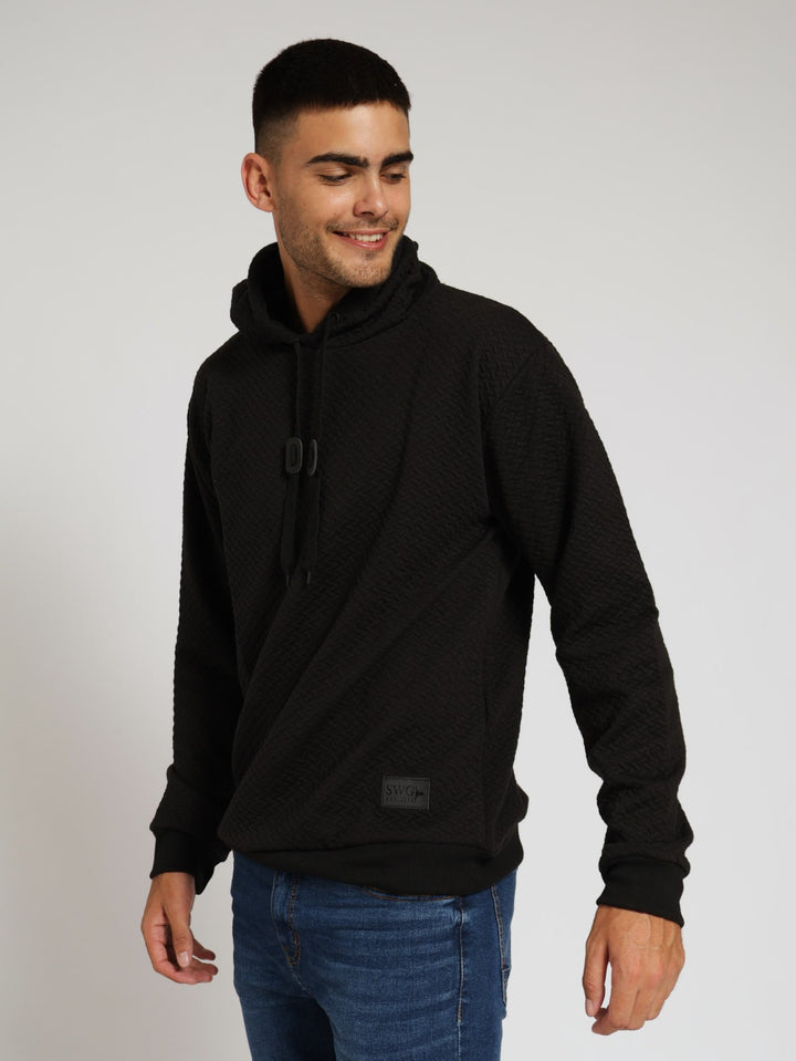 Fashion Texture Hoody - Black