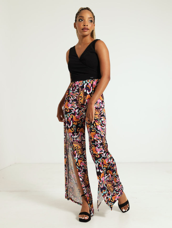 Mixed Jumpsuit With Front Slits