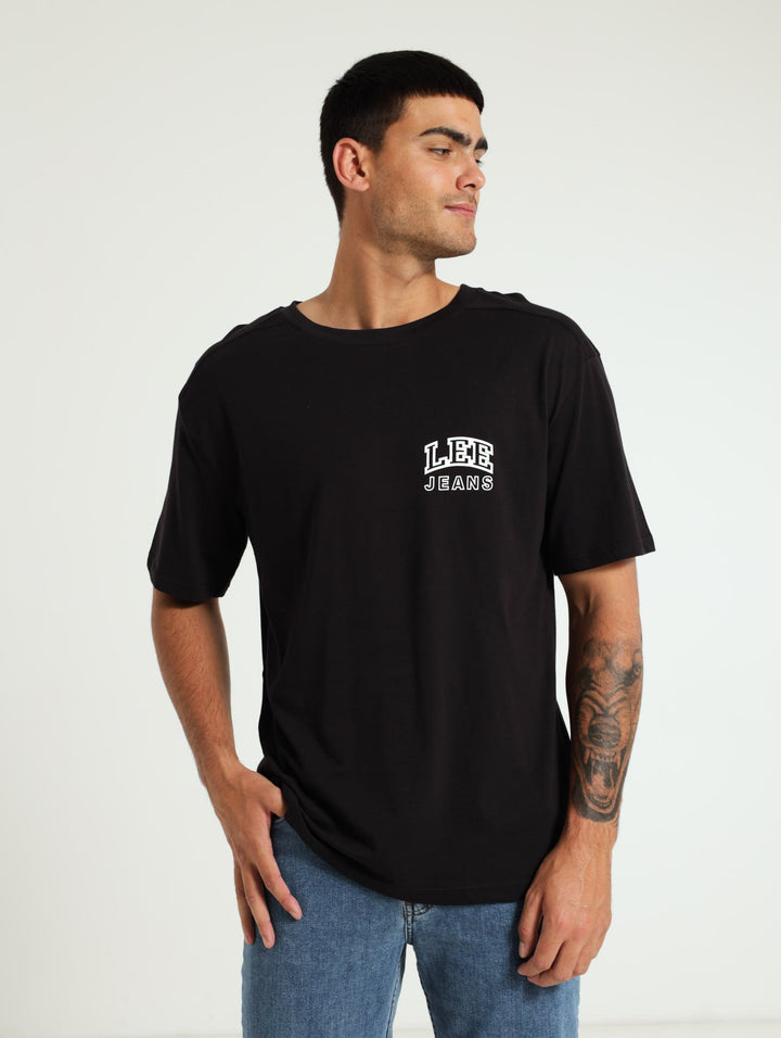 Fits Em All Back Print Tee - Black