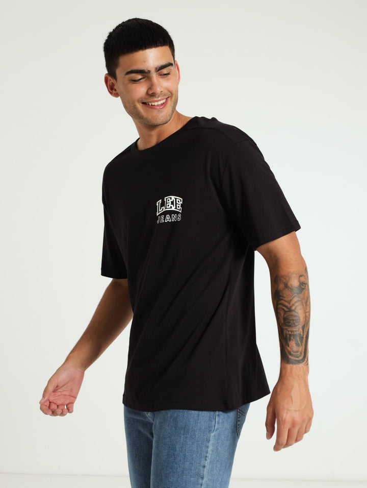 Fits Em All Back Print Tee - Black