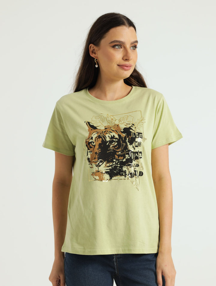 Tiger Face Regular Tee - Sage