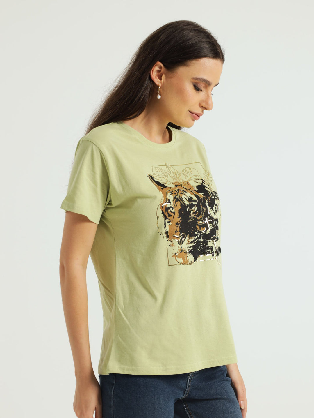 Tiger Face Regular Tee - Sage