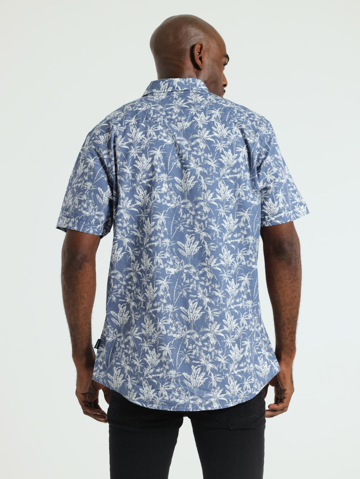 Palm Print Shirts - Navy