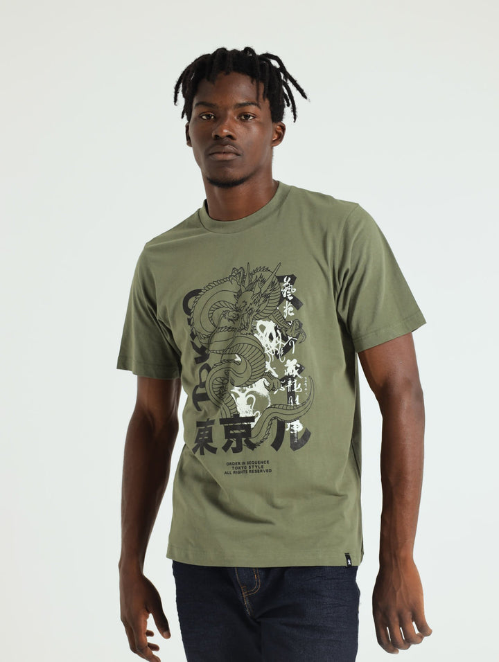 Tokyo Style Dragon Tee - Fatigue