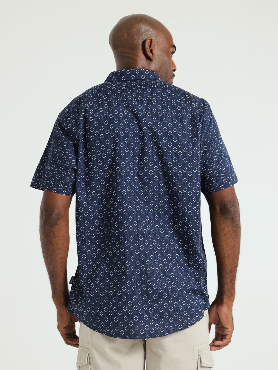 Diamond Print Shirt - Navy