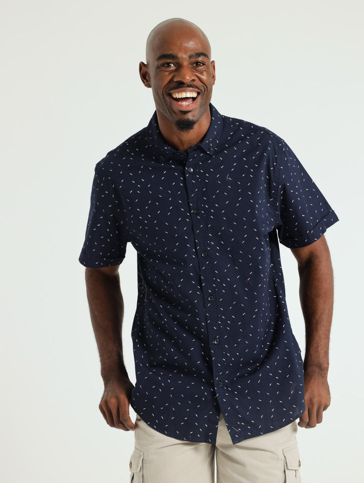 Mini Dot Print Shirts - Navy