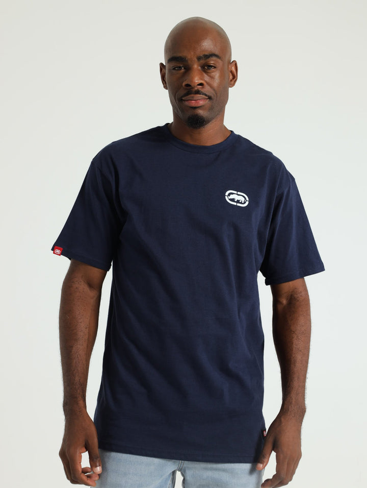 Chest Printed Tee - Navy