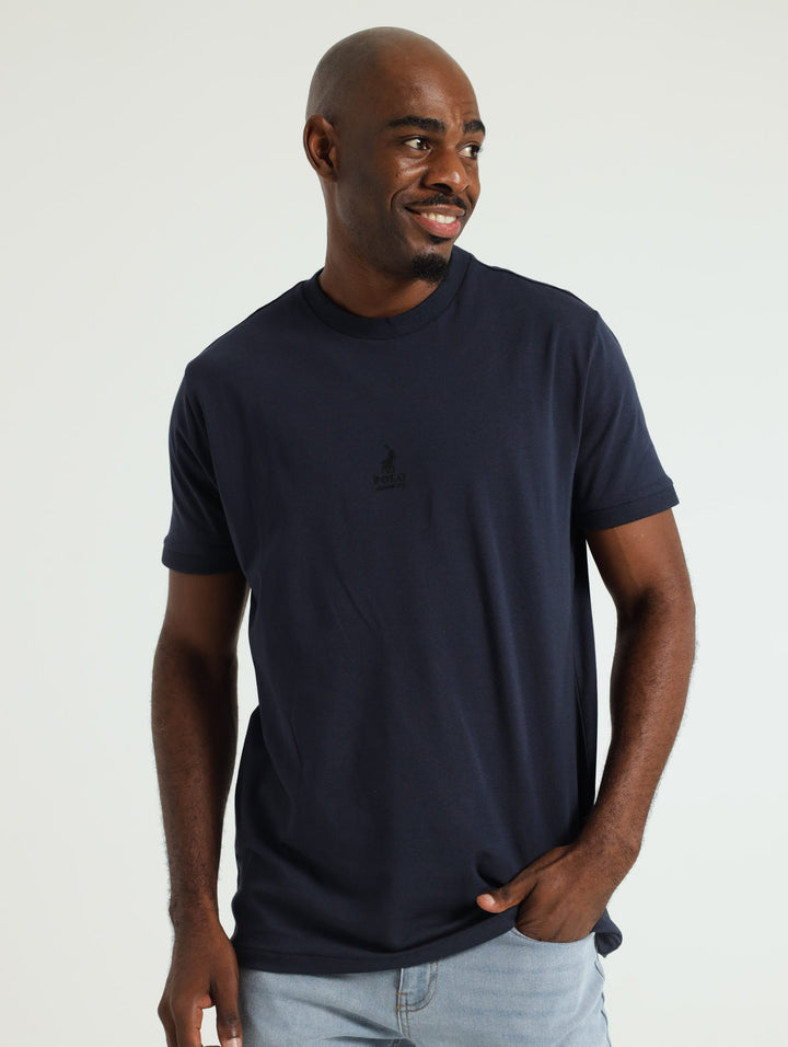 Ribbed Cuff Tee - Navy