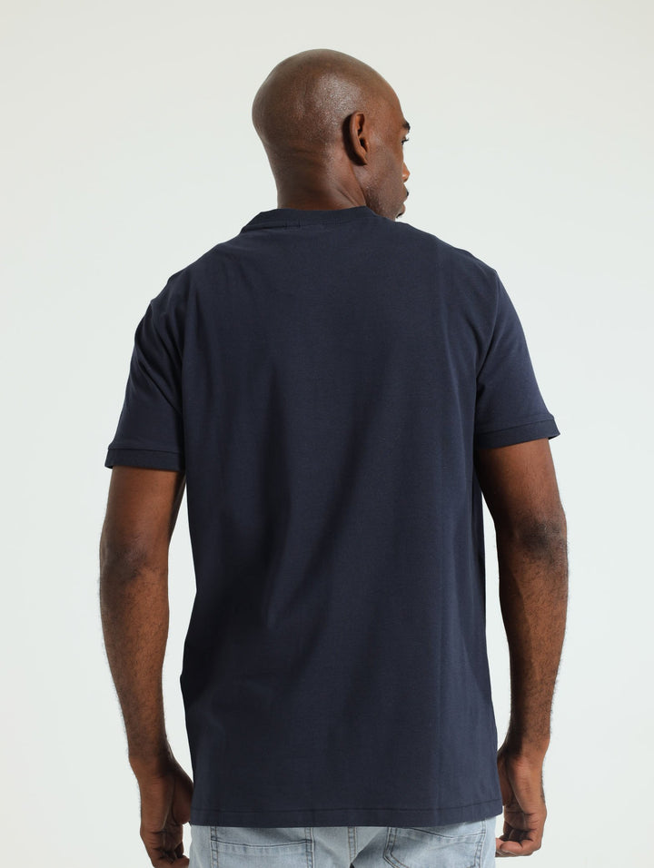 Ribbed Cuff Tee - Navy