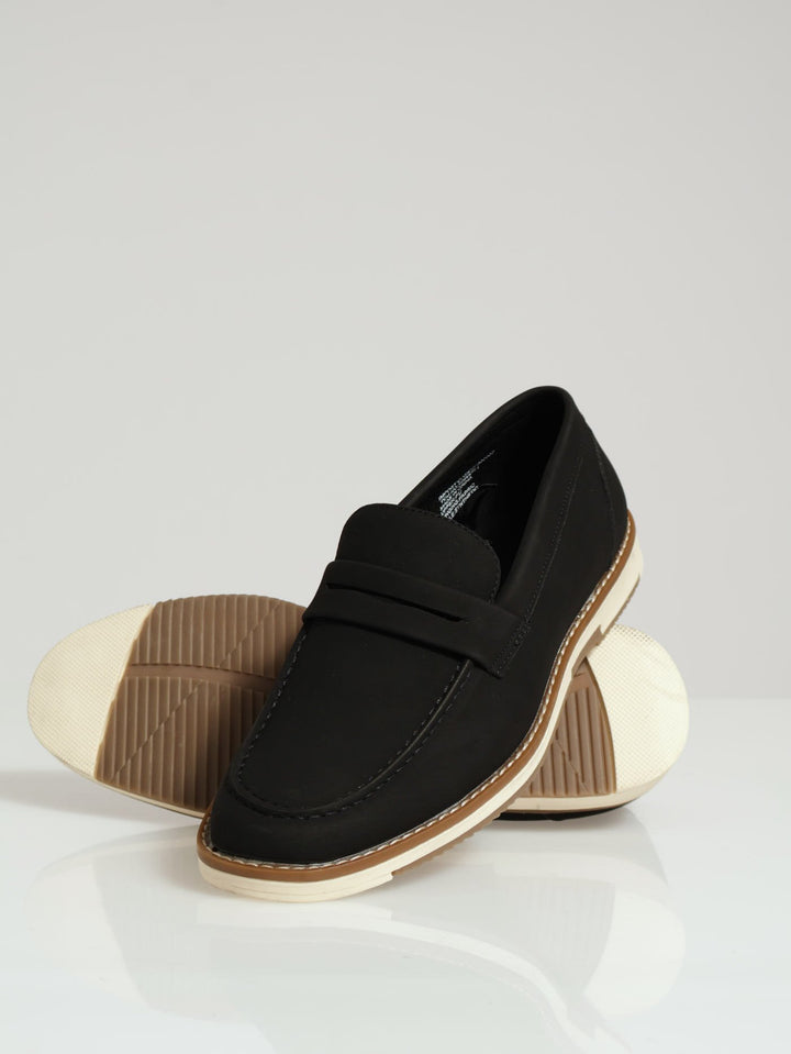 Pu Penny Mocc Smart Casual Shoe - Black