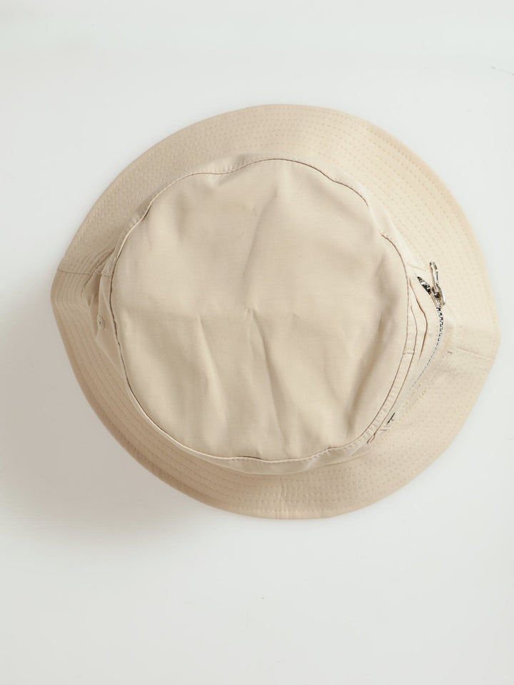 Zip Bucket Hat - Light Stone