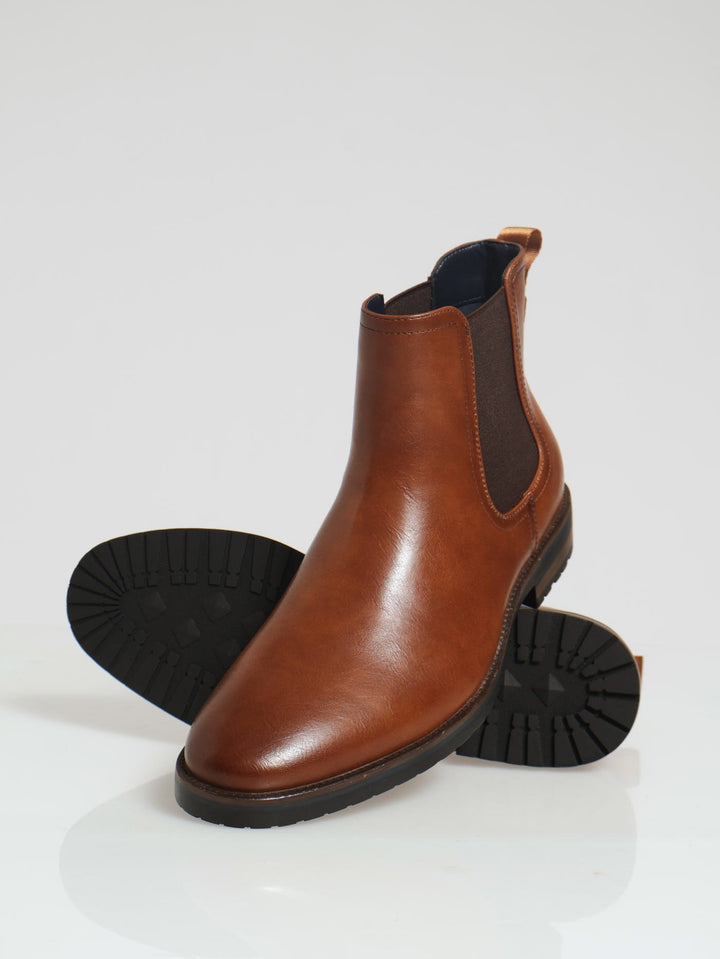 Irvin Elastic Gusset Chelsea Boot - Brown