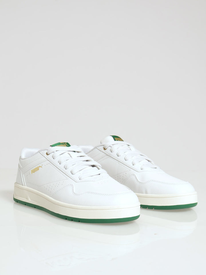 Court Classic Closed Toe Lace Up Sneaker - White/Green