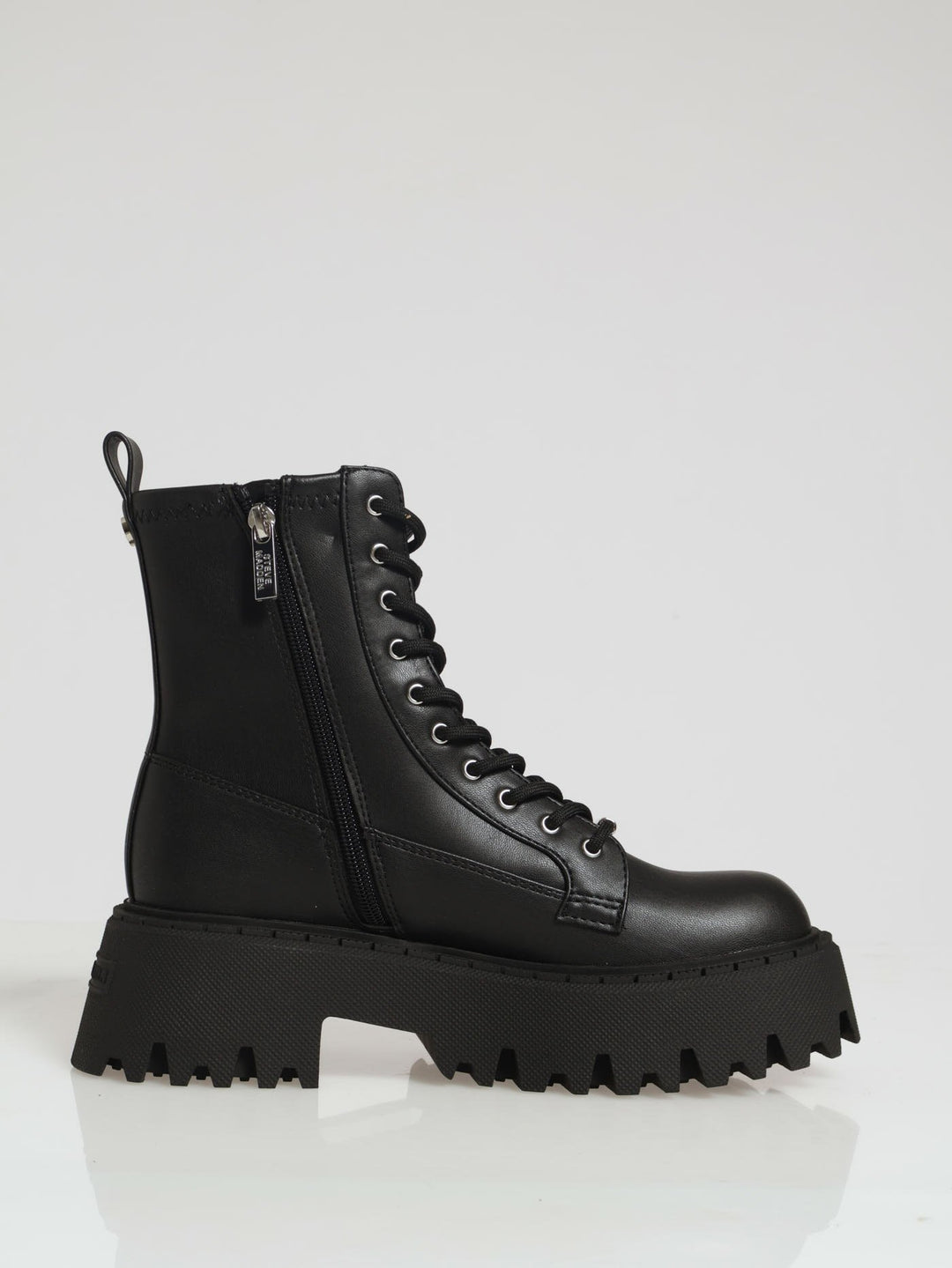 Over-Ride Lace Up Chunky Boot - Black