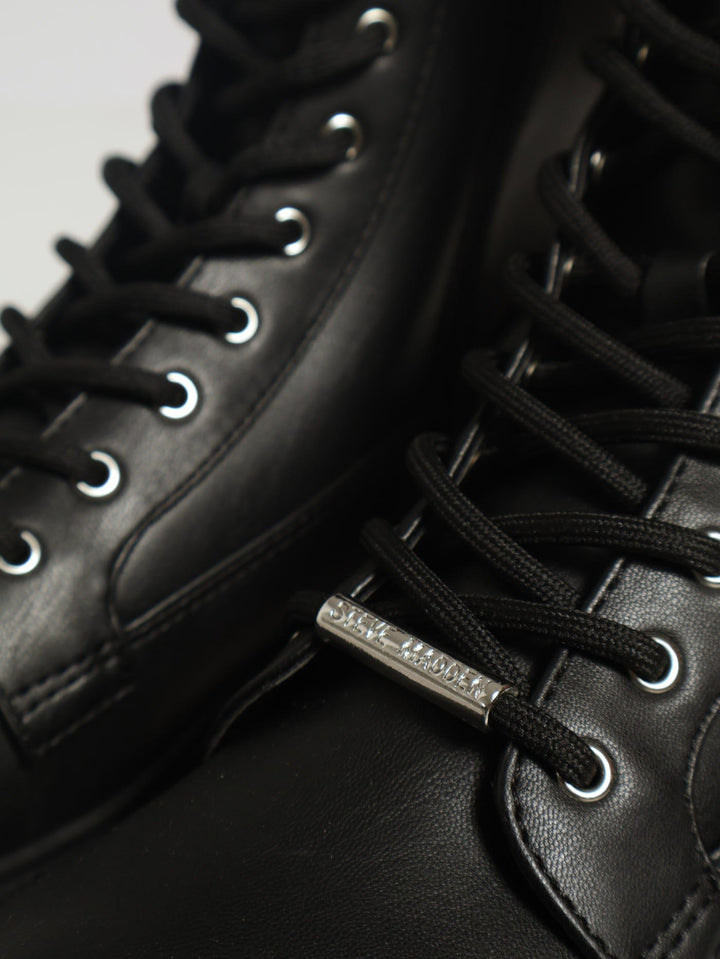 Over-Ride Lace Up Chunky Boot - Black
