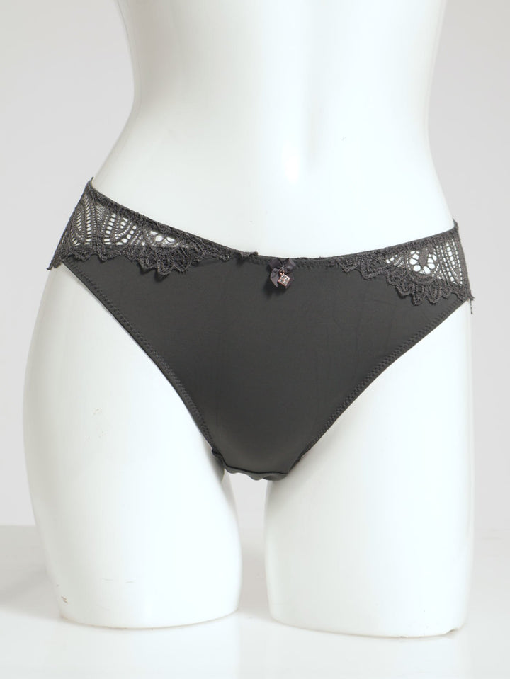 Lace Brazilian Panty - Slate