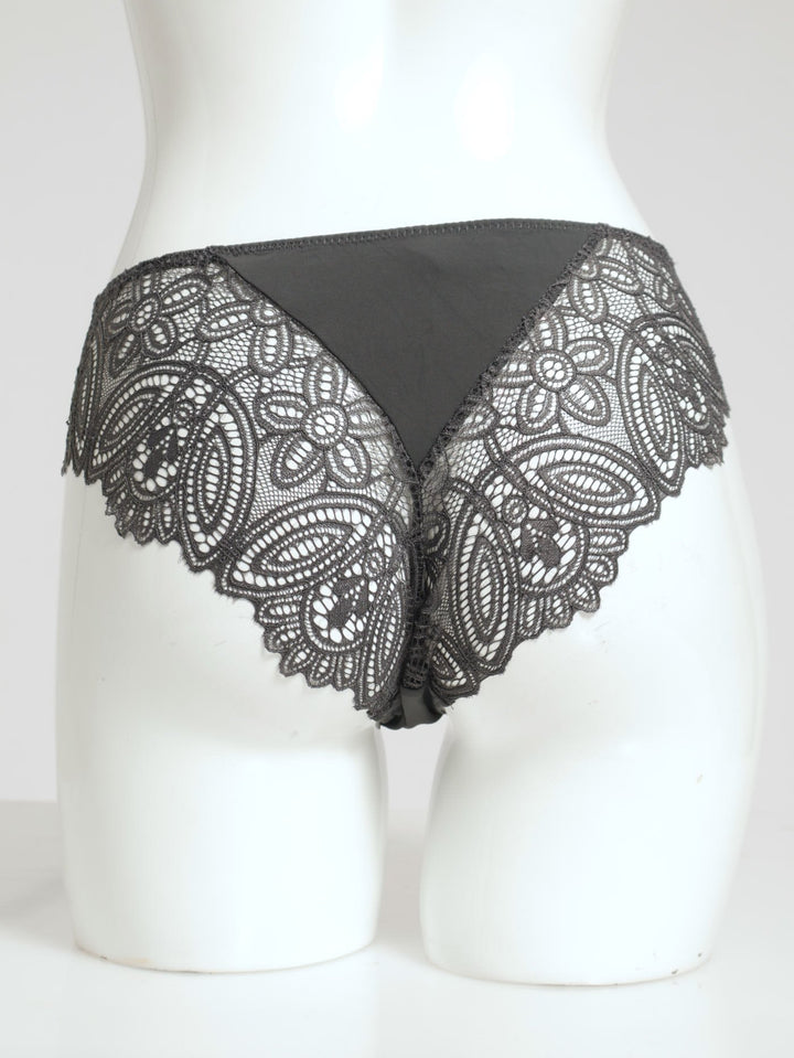 Lace Brazilian Panty - Slate