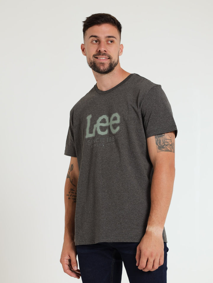 Gel Outline Tee - Charcoal Melange