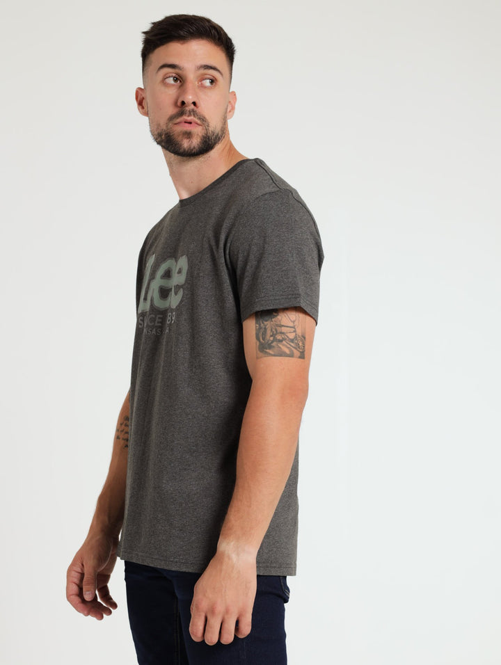 Gel Outline Tee - Charcoal Melange