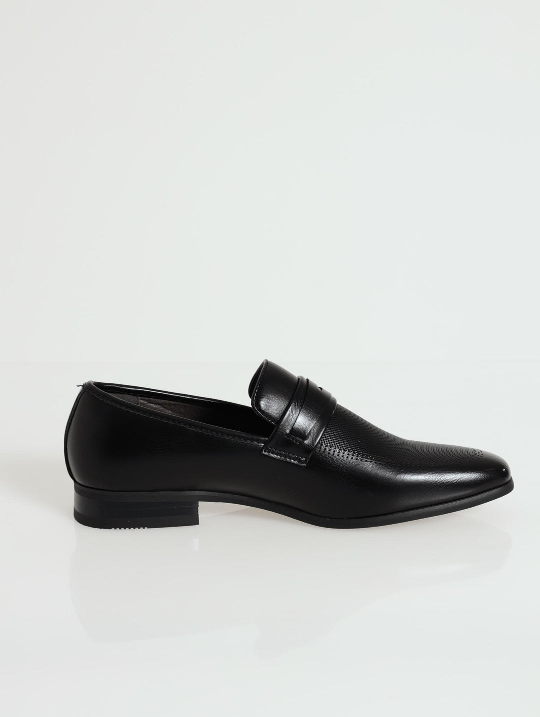 Slip On With Pin Punched Vamp - Black