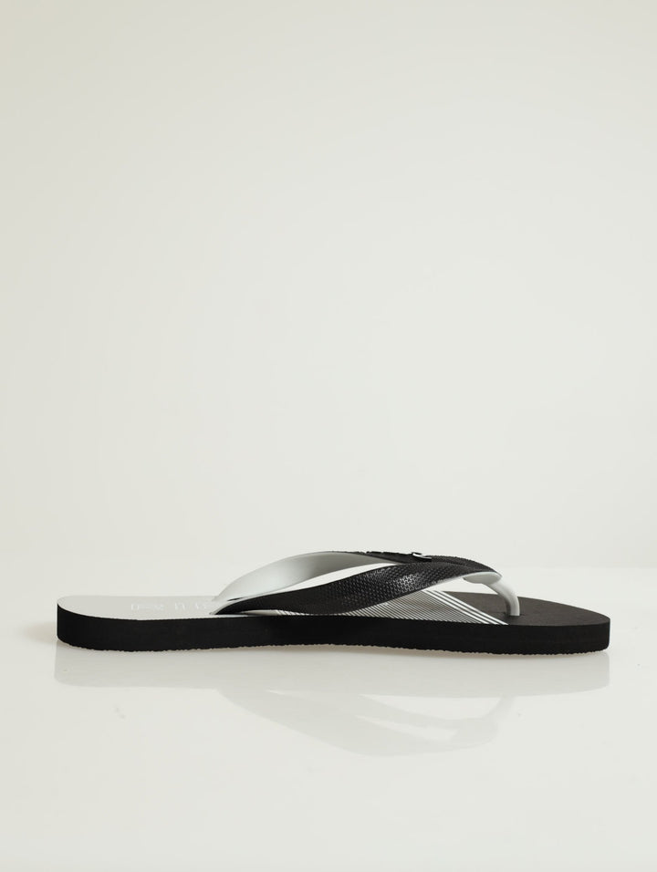 Breakers Stripe Print Flip Flop - Black/White