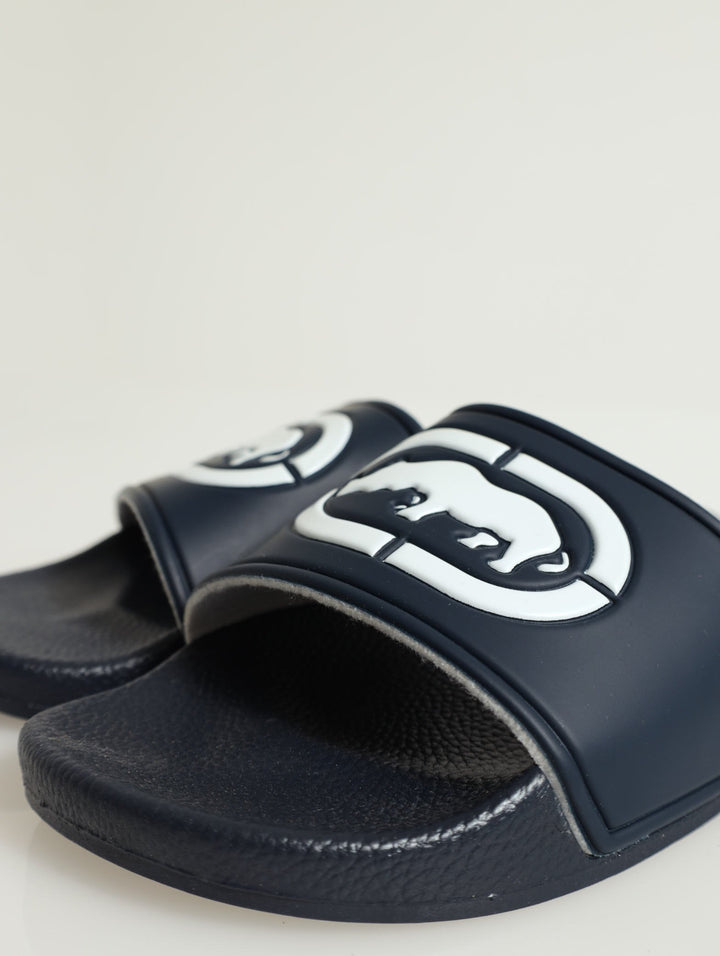 Rhino Debossed Logo Open Toe Pool Slide - Navy