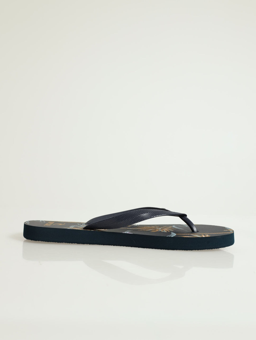 Brush Palm Print Flip Flop - Navy