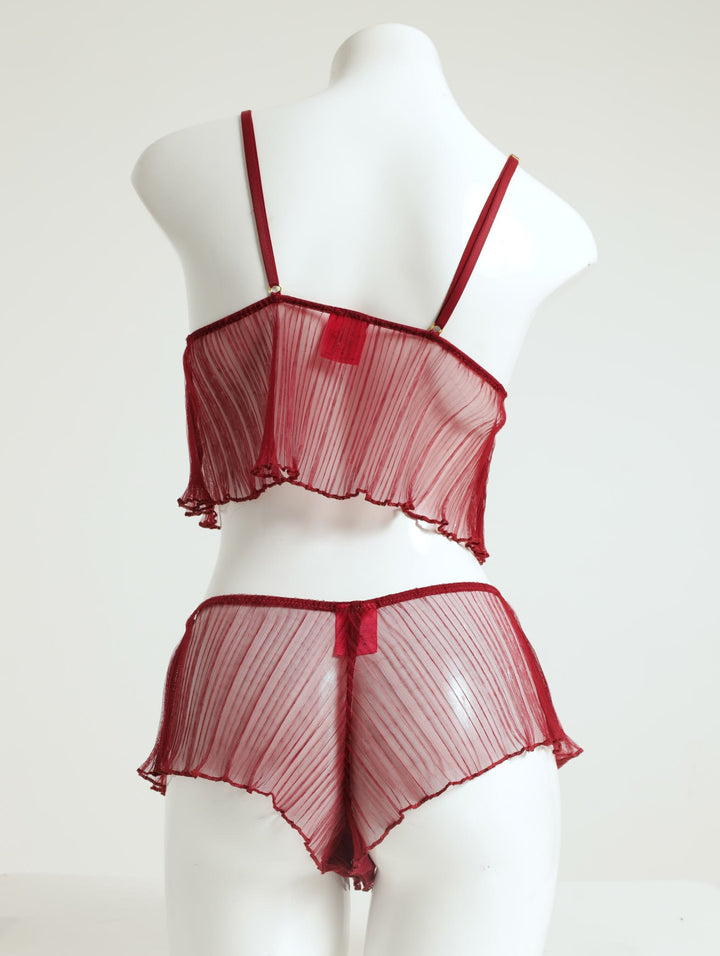 Lace/Mesh Pj Set - Burgundy