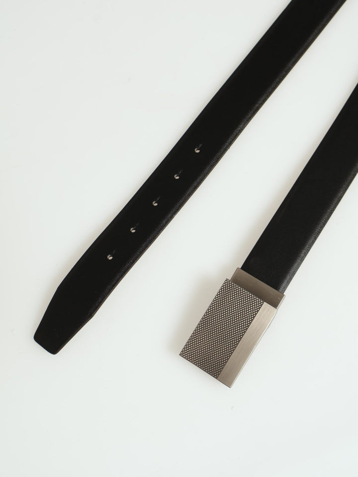 Reversable Belt With Plate - Black/Brown