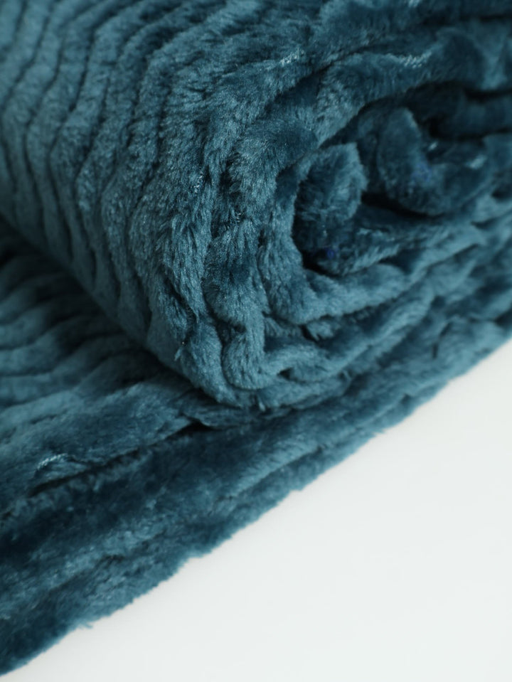 Zig Zag Flannel Blanket 125x152cm - Teal