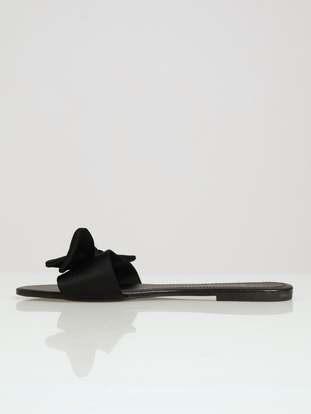 Fabric Bow Eva Mule Sandal - Black