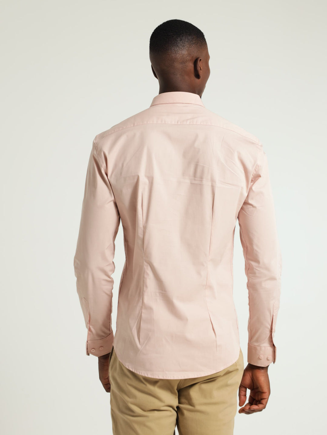 Long Sleeve Slim Stretch Shirt - Pink