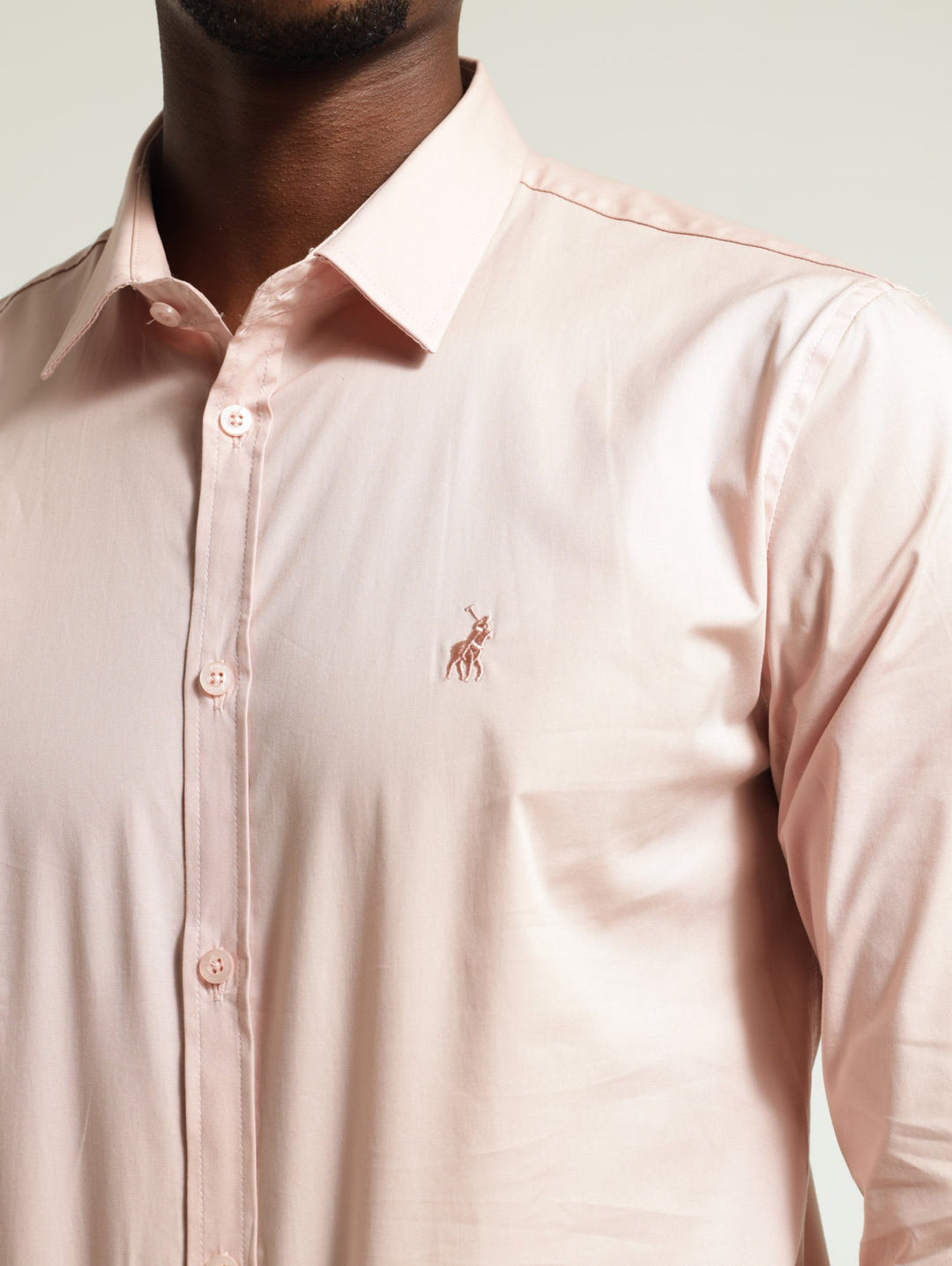 Long Sleeve Slim Stretch Shirt - Pink