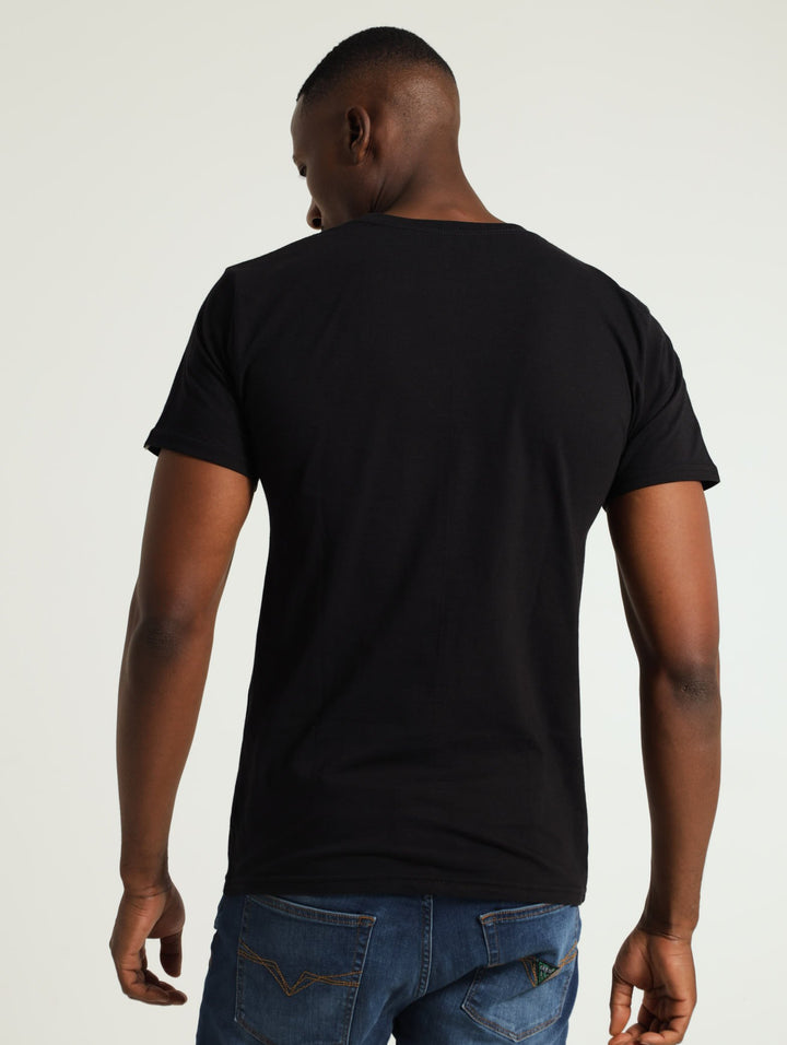 Camo Rectangular Printed Tee - Black