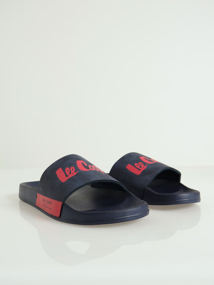 Rileigh Debossed Branding Pool Slide - Navy