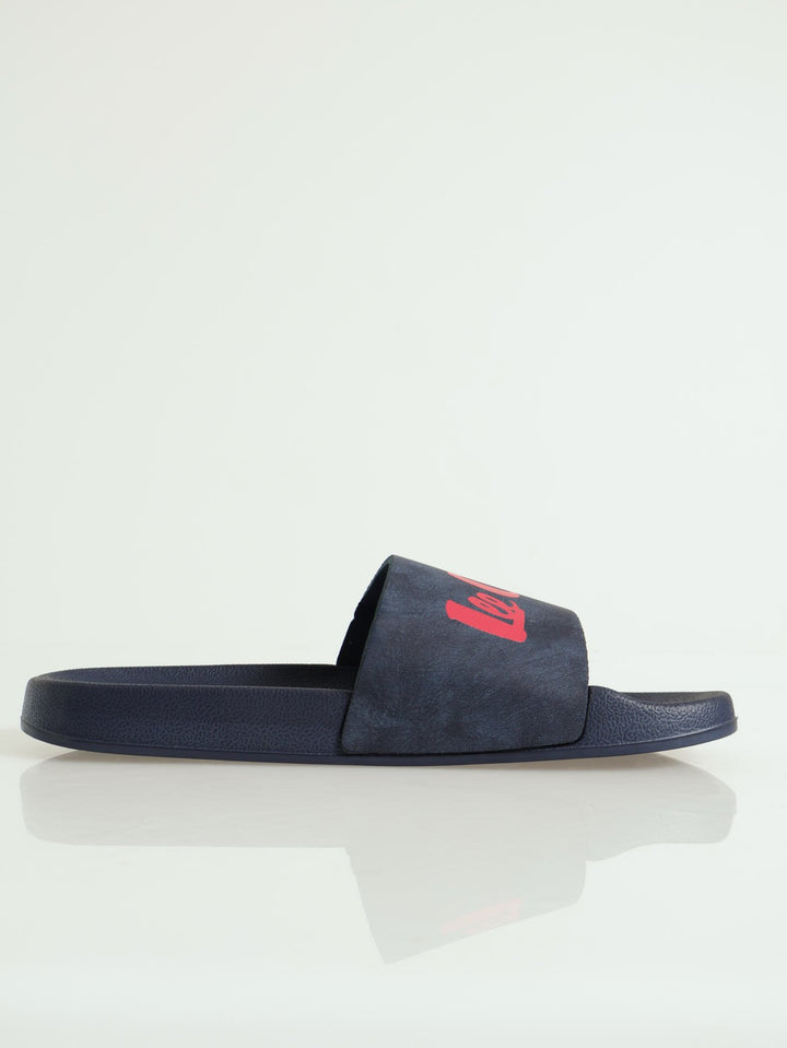 Rileigh Debossed Branding Pool Slide - Navy