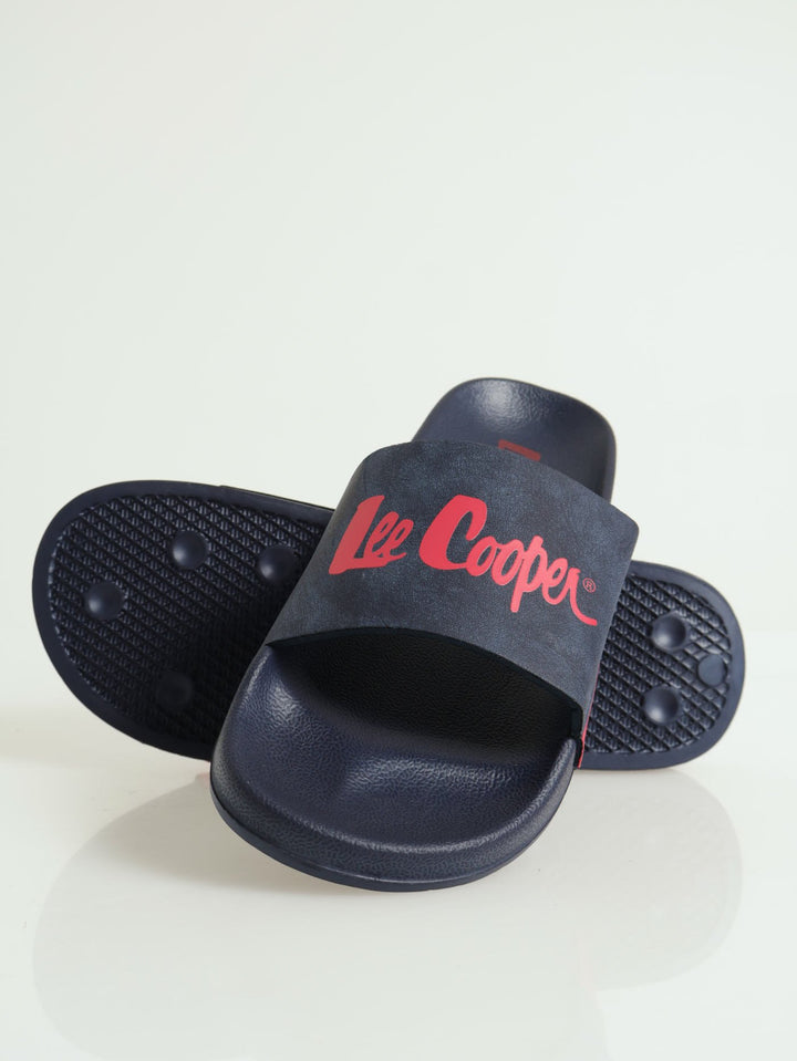 Rileigh Debossed Branding Pool Slide - Navy