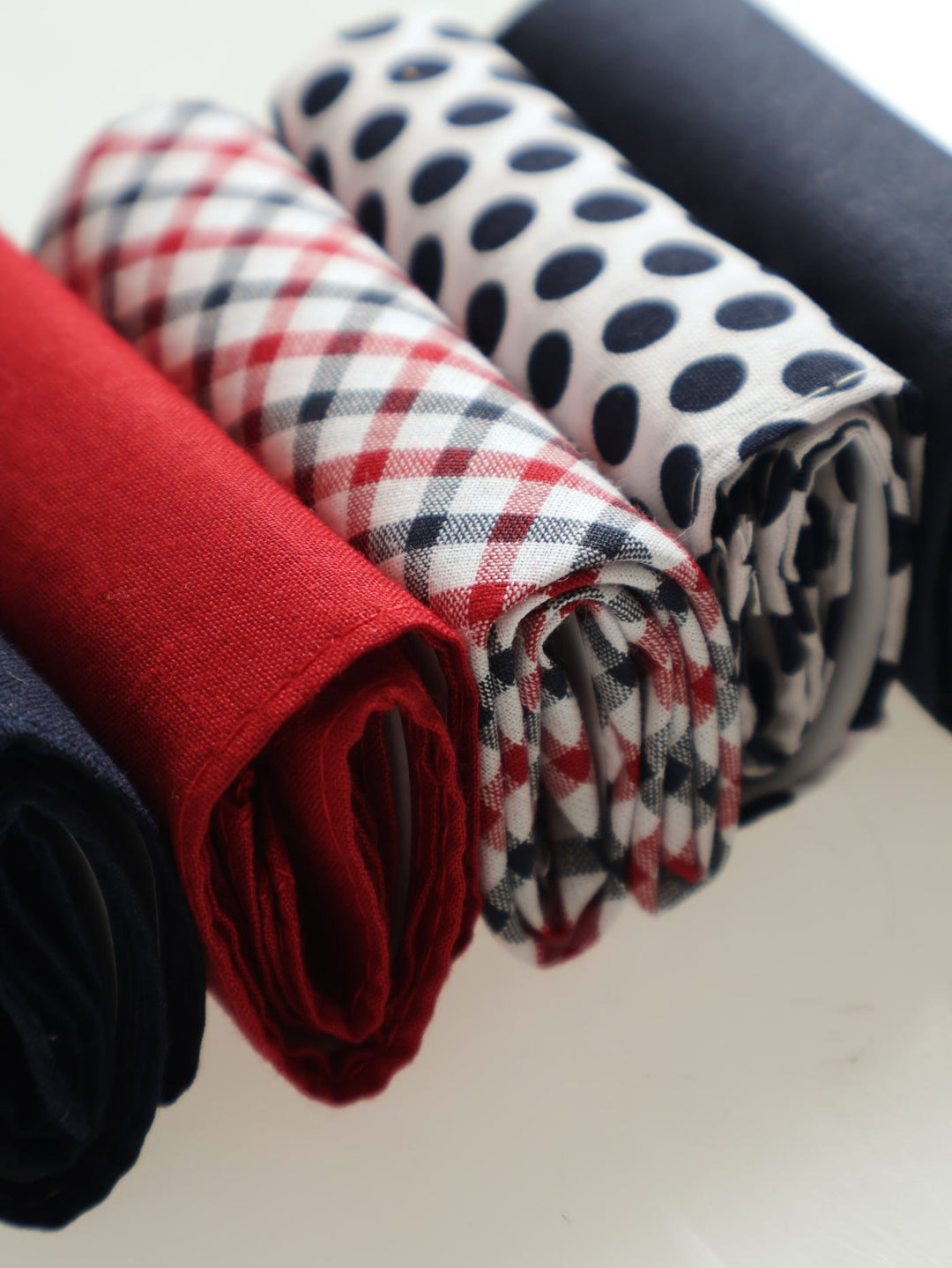 5 Pack Fashion Handkerchiefs - Navy/Red