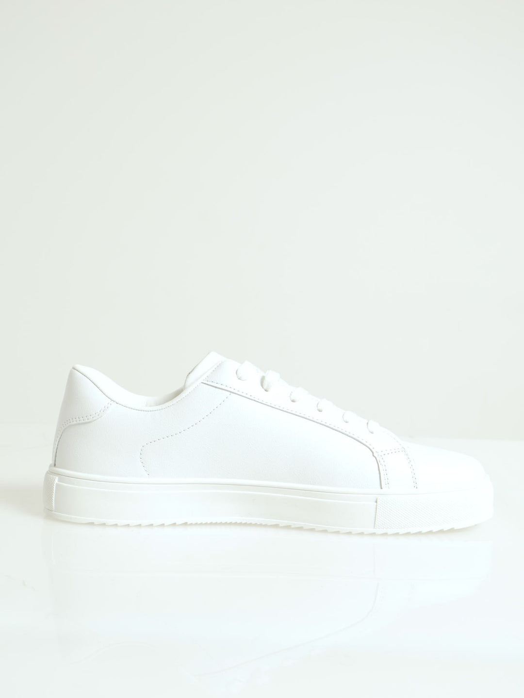 Basic Pu Lace Up Sneaker - White