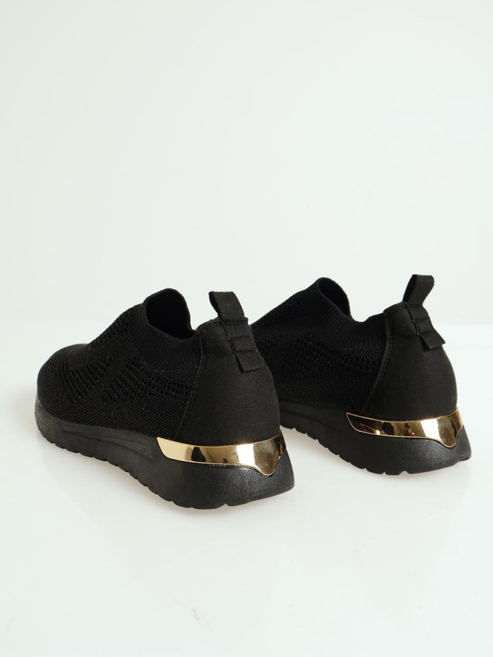 Basic Flyknit Slip On Sneaker - Black