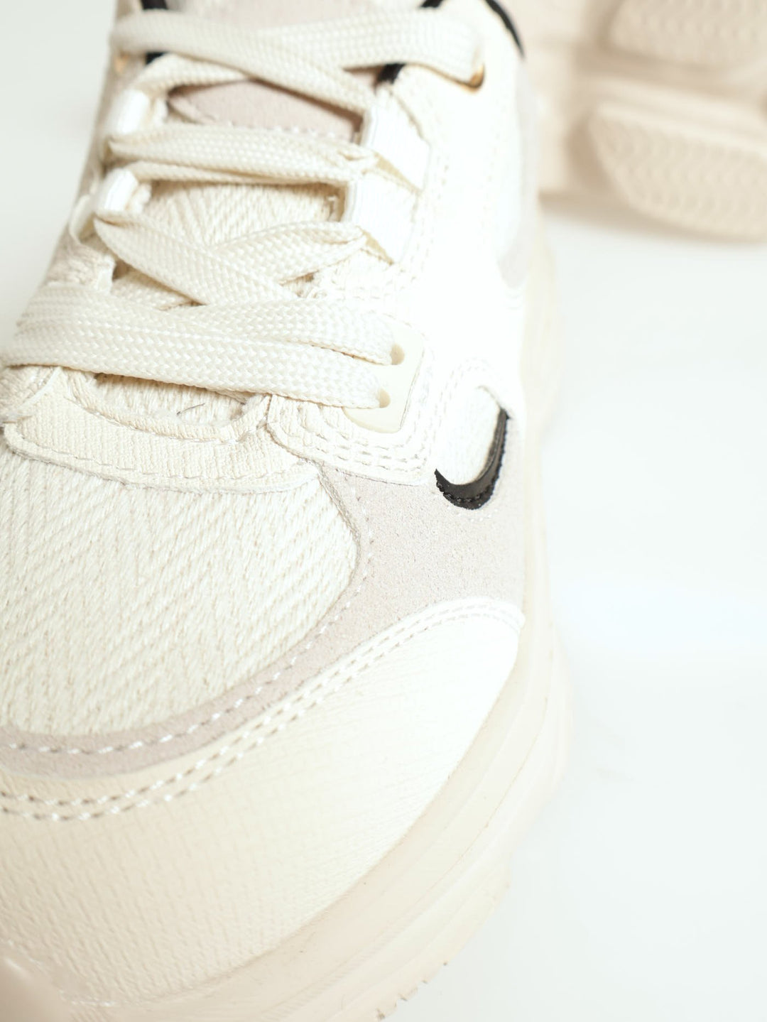 Chunky Multifabric Canvas Sneaker - Oatmeal